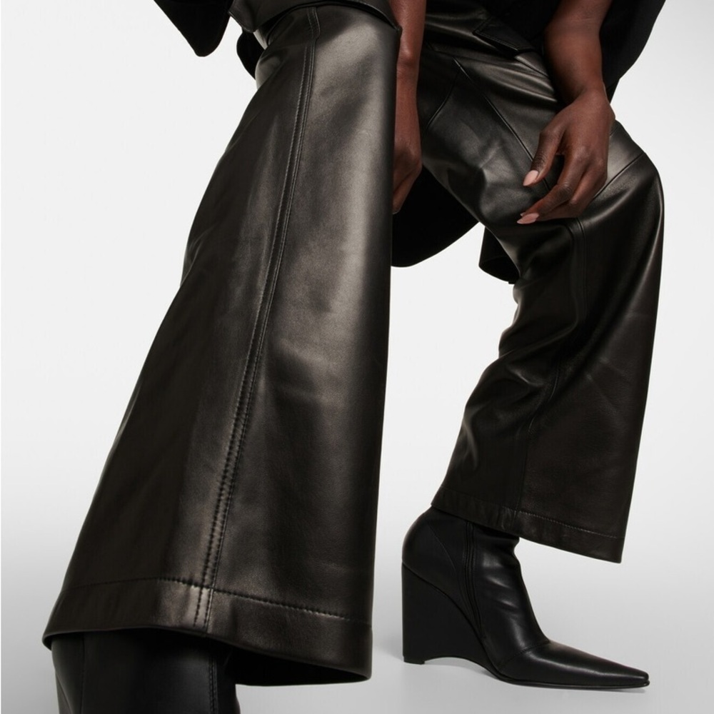 Dion Lee Lamb Leather Straight Wide Leg Pocket Cargo Pants - Picture 3 of 11